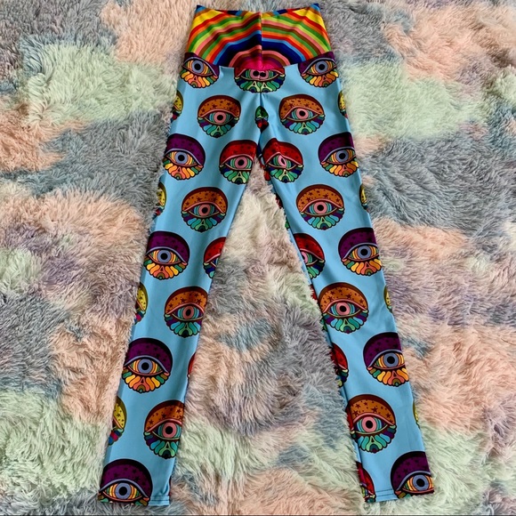 Psychedelic rainbow eyeball leggings - Picture 5 of 10